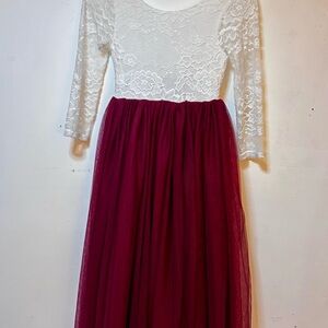 2Bunnies Lace and Burgundy Dress
